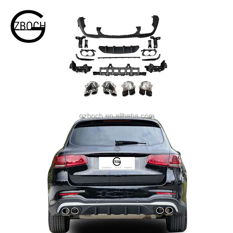 

Genuine Rear diffuser For 2016+ Mercedes Benz GLC-CLASS X253 W253 facelift GLC43 AMG Rear lip exhaust pipe Diffuser