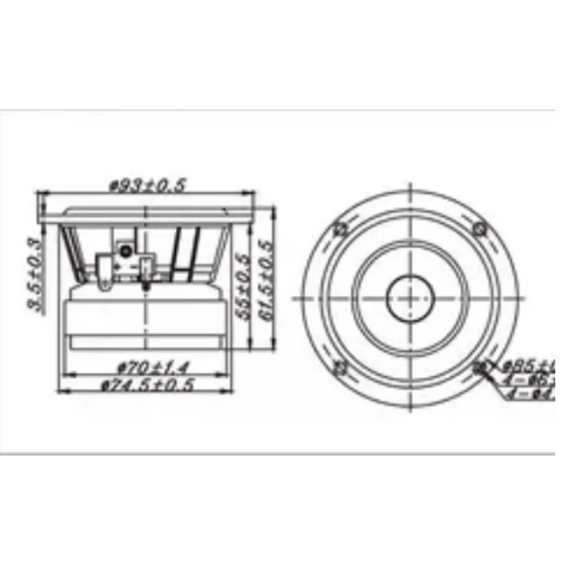 

TB-W3-2141 Full Frequency 3-inch Speaker, Efficiency 1W/1m: 87 DB, Bandwidth: 75-20K Hz, Natural Resonance Point: 75 Hz