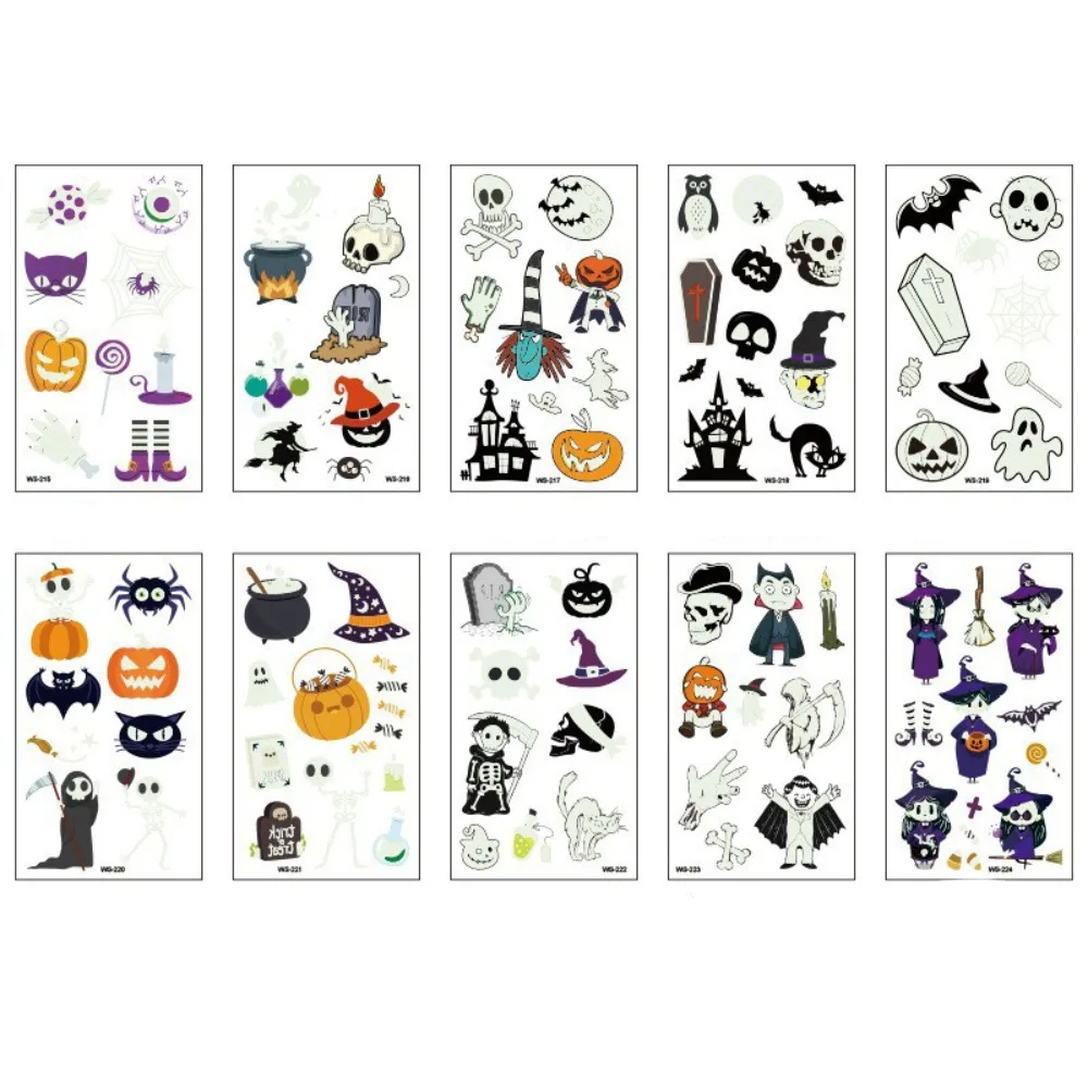 

Cartoon Luminous Tattoo Stickers Waterproof Decorations Christmas Tattoo Stickers Glow in The Dark Disposable Children Toys