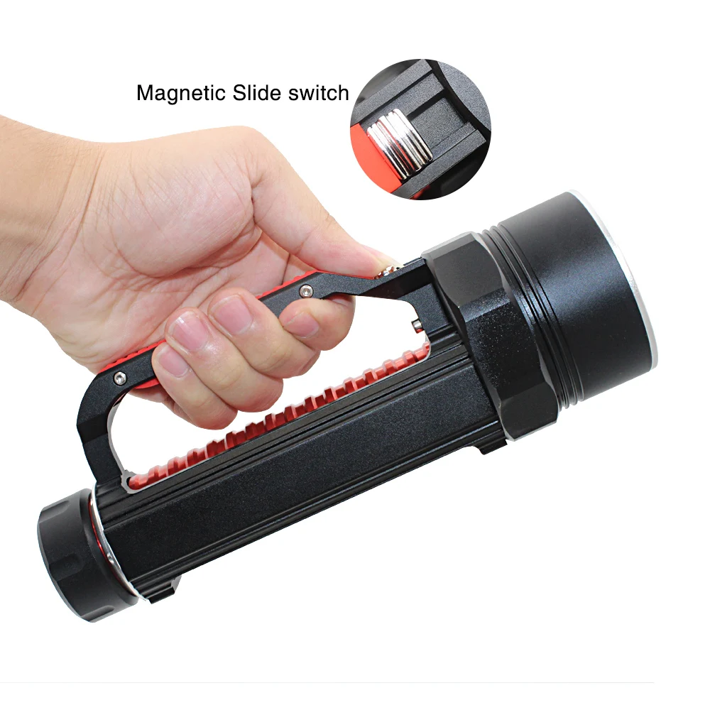 3000 Lumens 4*XPE LED UV Flashlight waterproof Diving Ultraviolet Torch Powered by 26650 Battery Underwater 80m UV Lamp