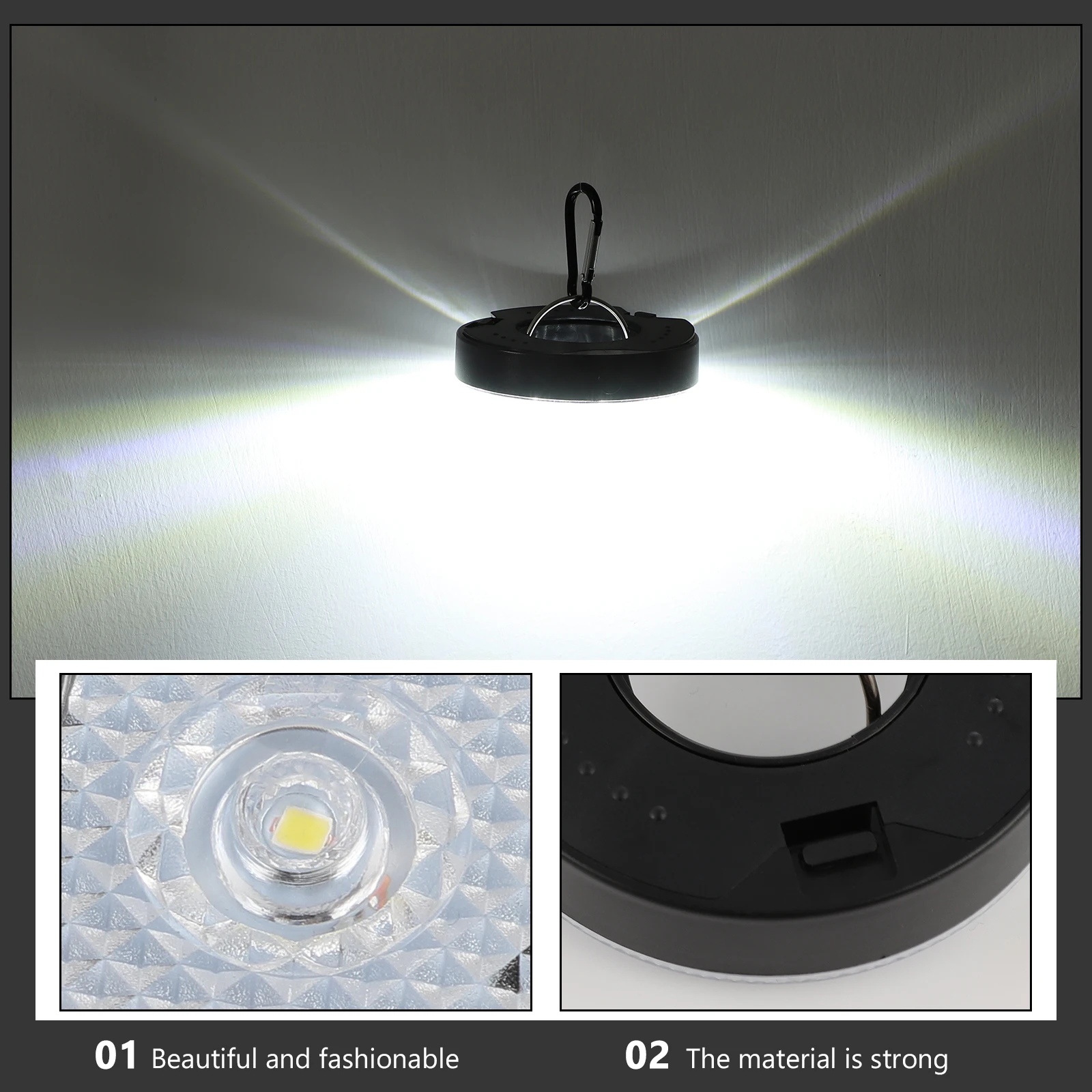 

Plastic LED Camping Lamp Mini Portable Tent Light Emergency Brightness Adjustable Hook Outdoor Adventure Scene Backpack