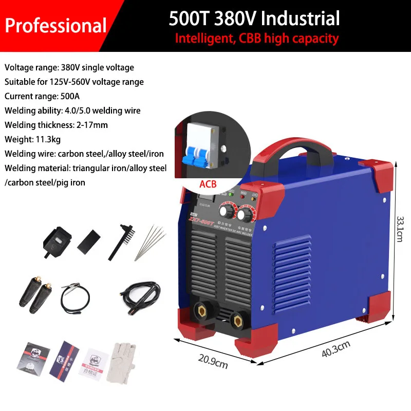 Industrial Power Tools Portable Welder MIG/MMA/TIG/Arc Igbt Inverter 400/500A Esab Ac Dc Copper Wire Electric Welding Machine