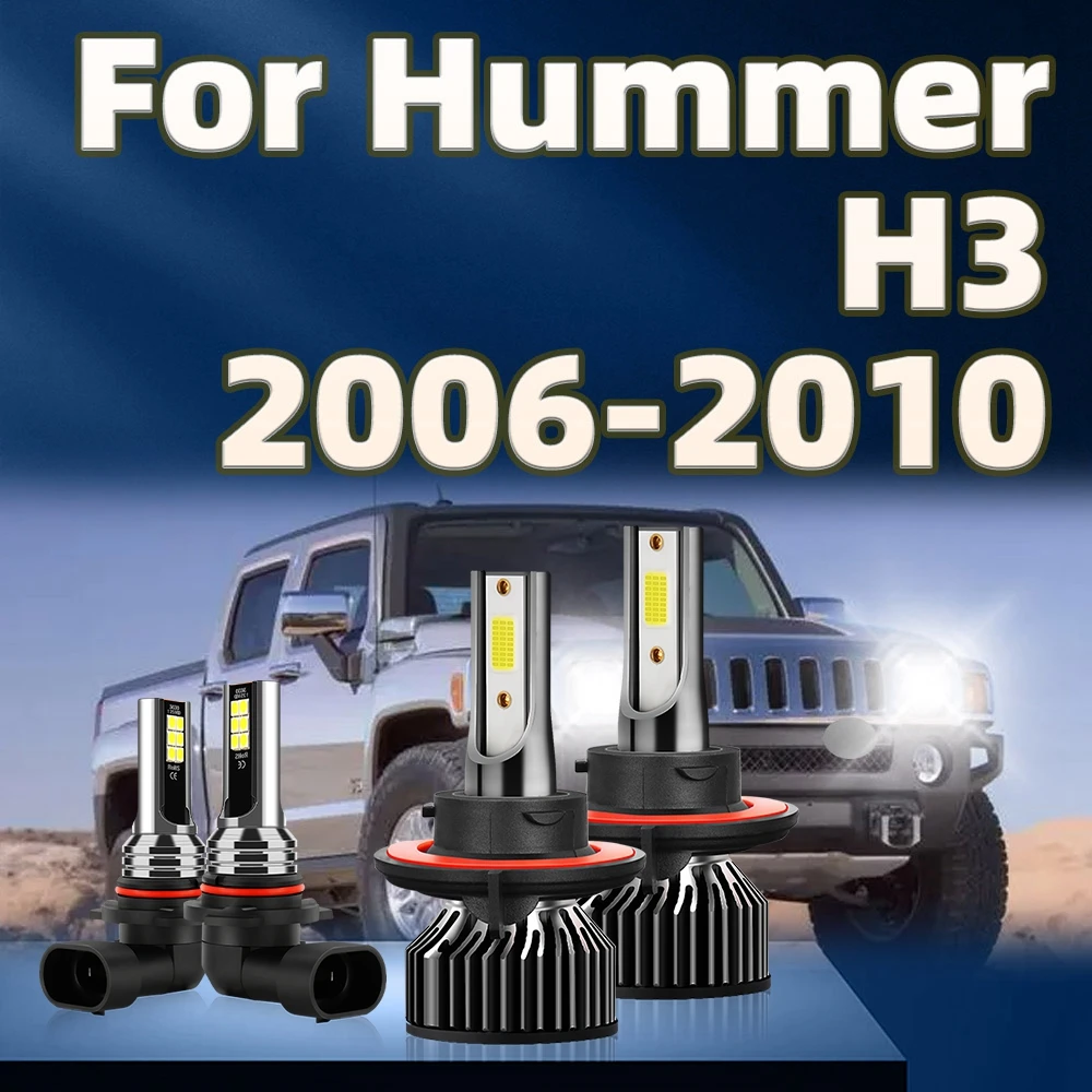 

4pcs 30000LM Led Headlight Turbo Car Fog Lamps Kit 6000K COB Chip For Hummer H3 2006 2007 2008 2009 2010