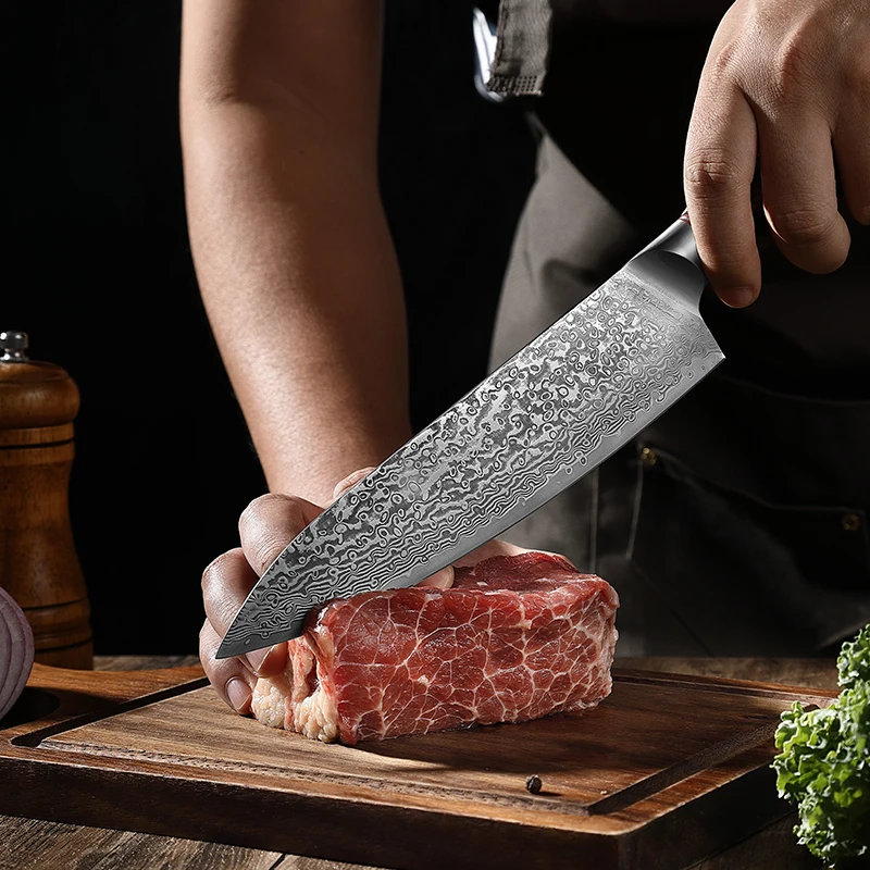 TJ POP Kitchen Knives 5 Pcs Set Damascus Steel Chef knife Sharp Japanese Santoku Knifes Utility Kiritsuke Boning Cutting Knife