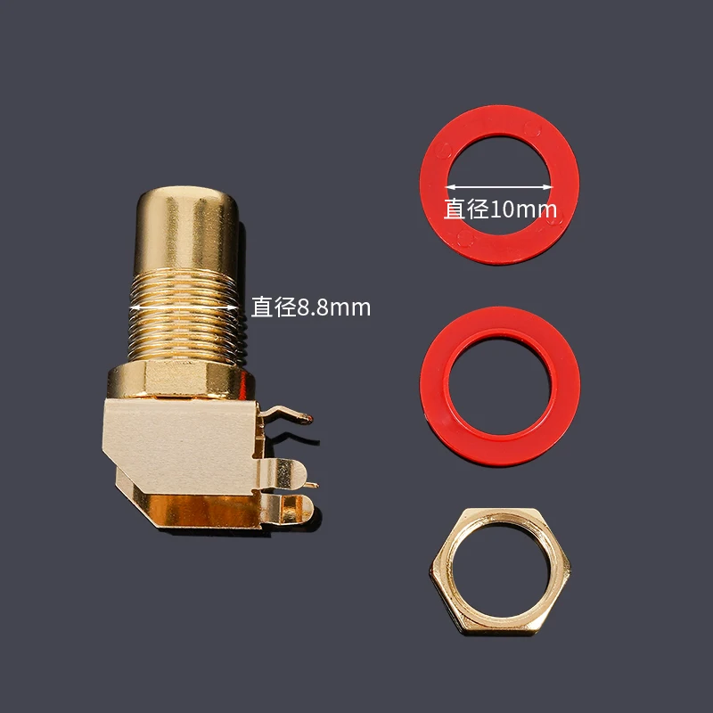 1pcs Pure copper gold-plated AV audio amplifier speaker circuit board patch board welding RCA base terminal lotus socket AEAK