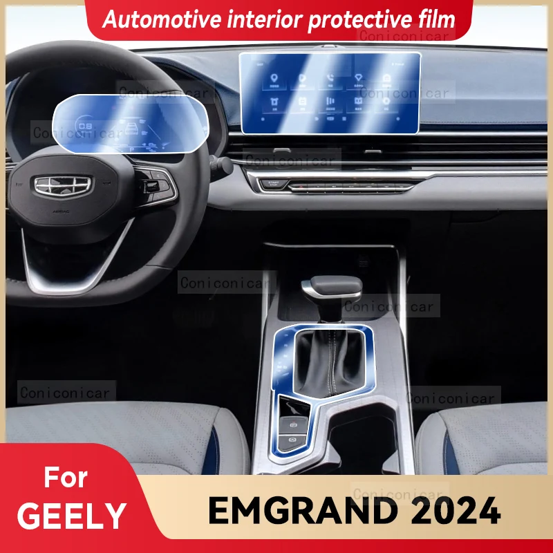 

For GEELY EMGRAND 2024 Gearbox Panel Dashboard Navigation Automotive Interior Protective Film TPU Anti-Scratch Sticker