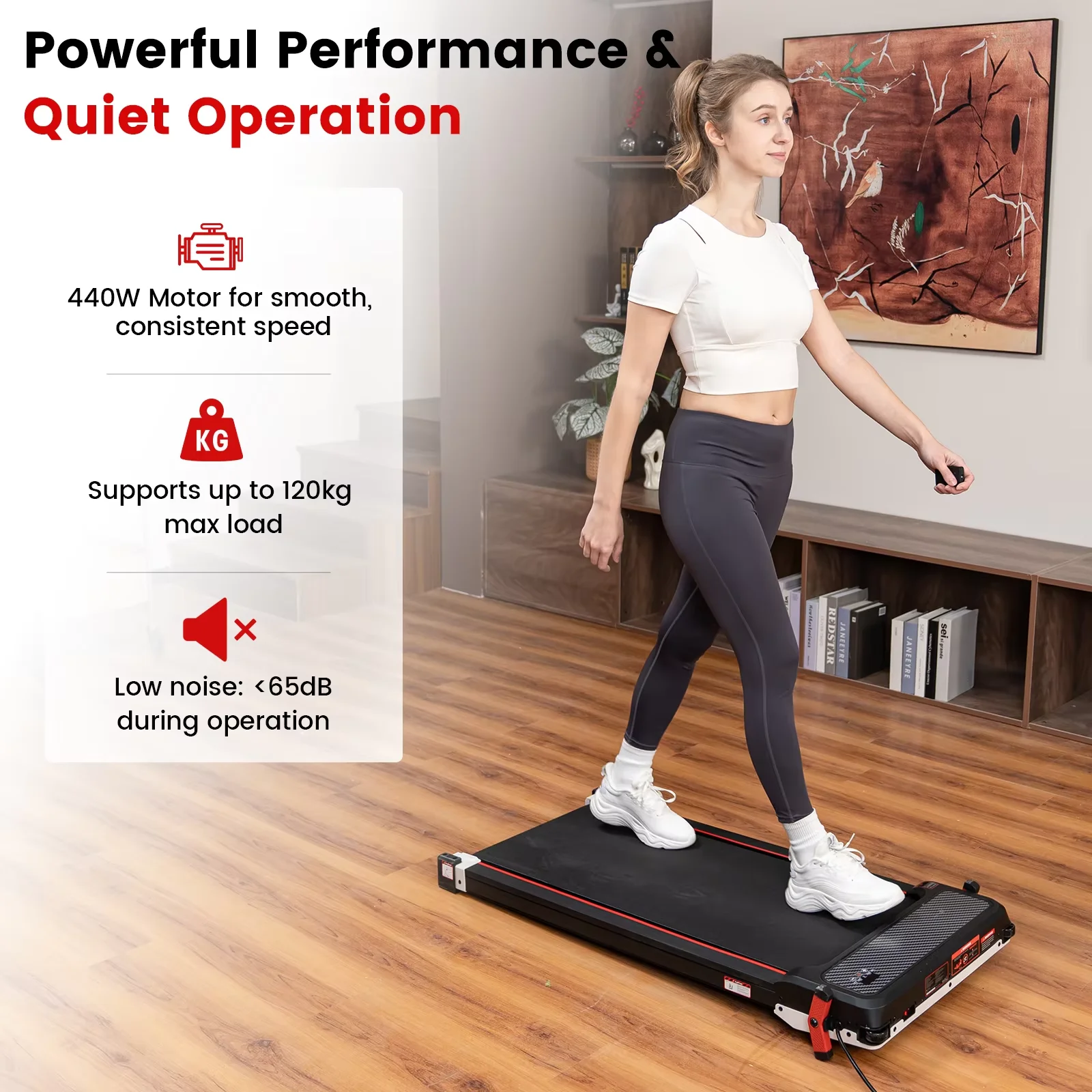 CITYSPORTS PRO Laufband, Elektrisches Laufband mit Steigung, Beidseitiges Laufband für Zuhause, Fußmassage, 120kg, 1-6km/h – Detail 6