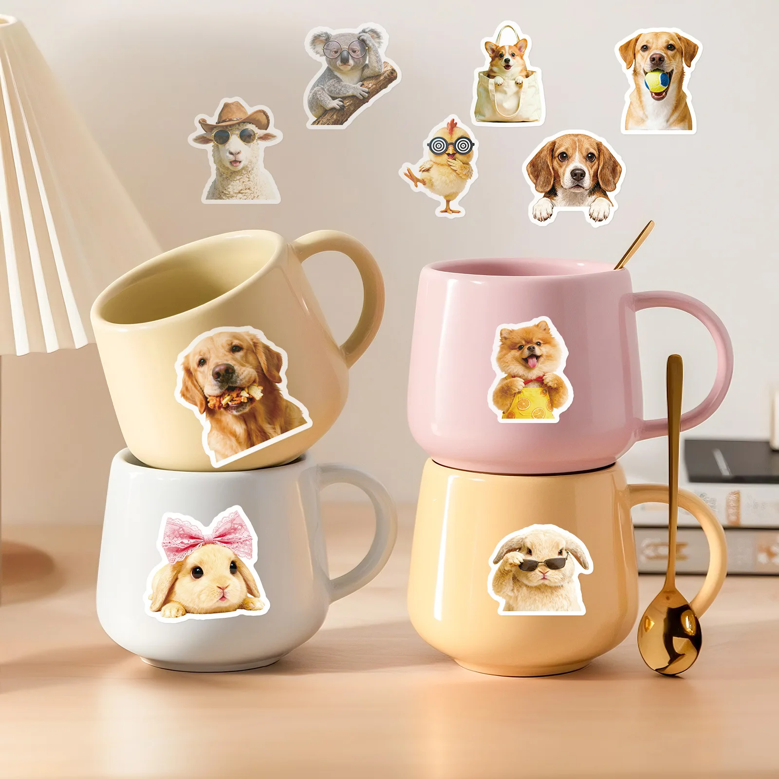 10/56PCS Nette Tier Cartoon Aufkleber Kawaii Hund Katze Graffiti Dekoration DIY Spielzeug Kühlschrank Laptop Gitarre Auto fahrrad Skateboard Aufkleber