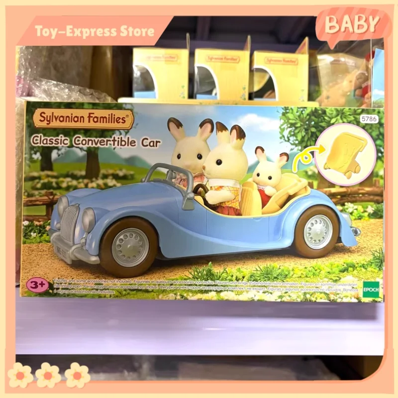Sylvanian famílias calico criaturas menina crianças brinquedos menina anime figuras boneca em miniatura brinquedos para crianças clássico carro conversível