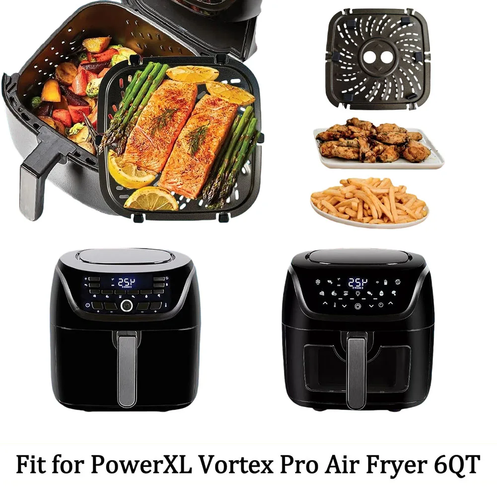 8QT Kitchen Air Fryer Grill Plate Baking Tray For PowerXL For Vortex Pro Air Fryer Plus With Tabs Appliance Accessories