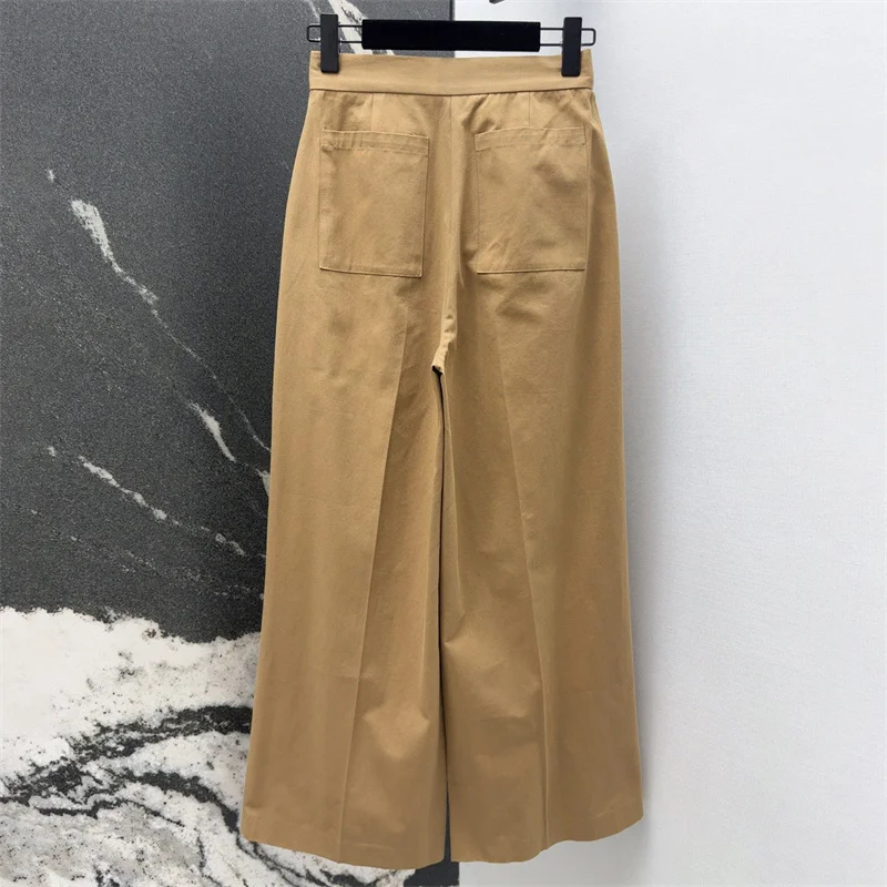 Women\'s pants 2024 Autumn New fashion High Waist Wide Leg Pants 100% cotton traight leg pants Trousers y2k clothes cargo pants