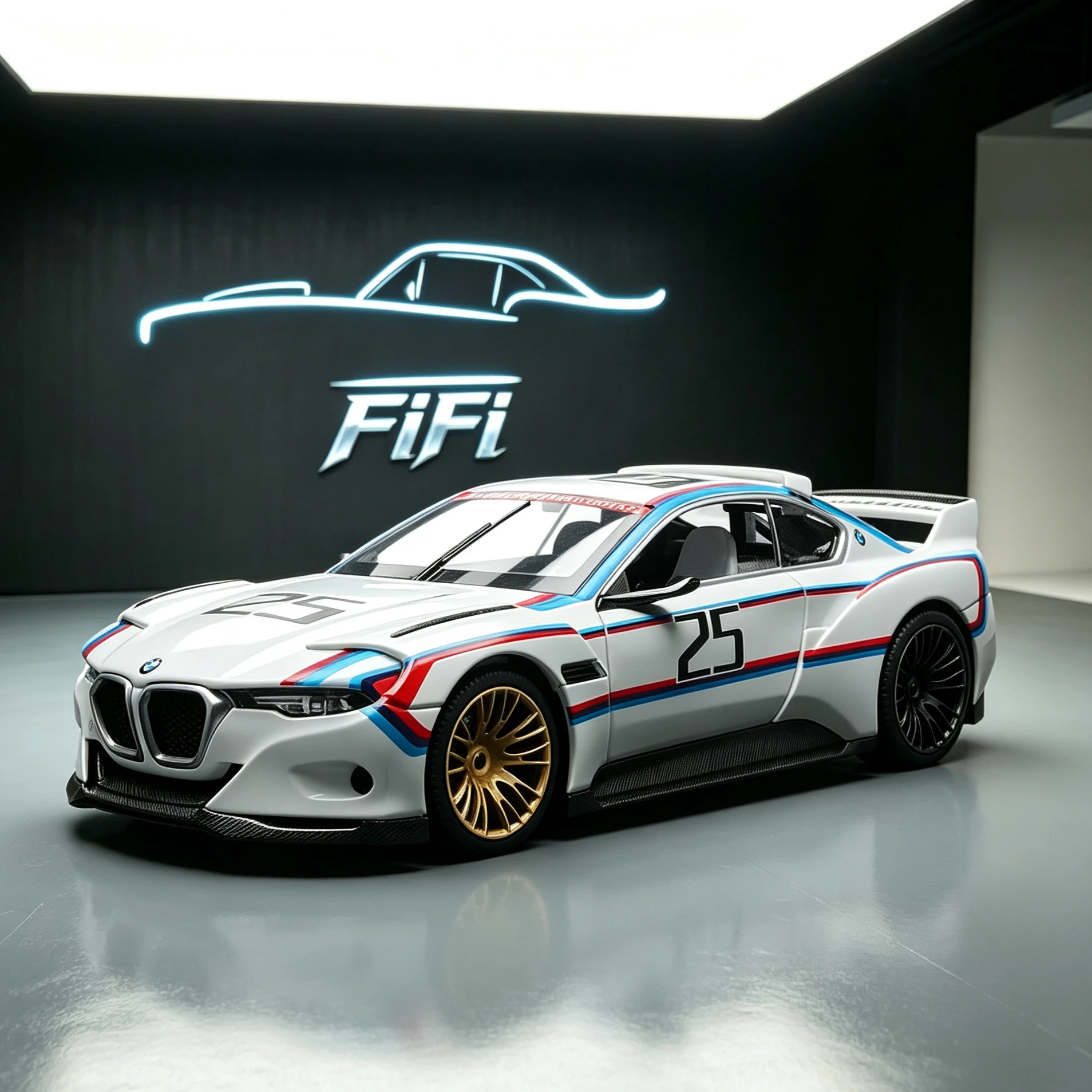 1-24-bmw-csl合金ダイキャストカーモデル、高シミュレーションスポーツカー、デスクトップディスプレイオーナメント、ホビーコレクションギフト玩具（車用）