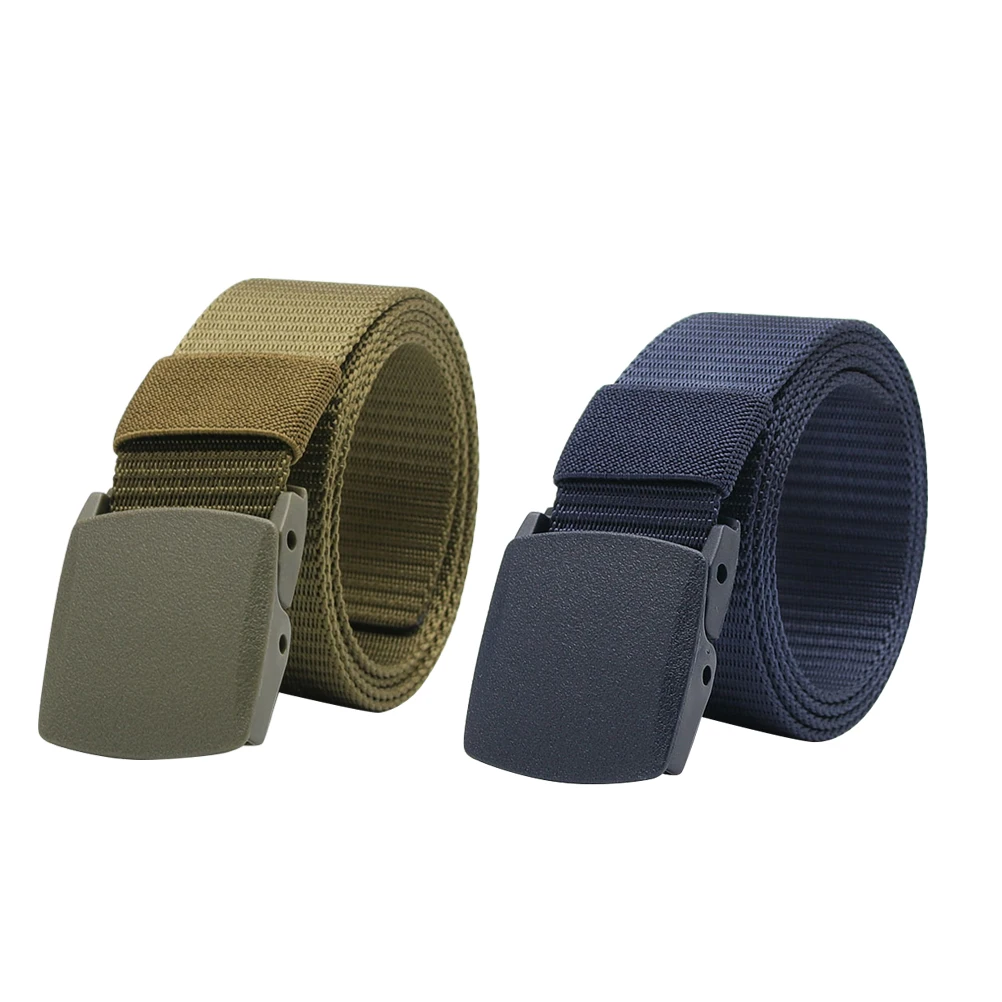 

2 pcs Canvas Waist Belt for Men Exploration Outdoor Training Metal Buckle Durable Nylon