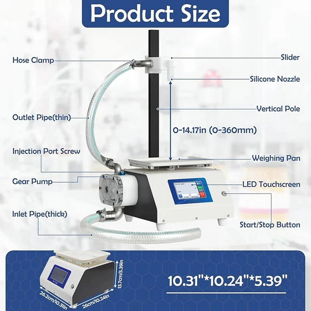 Thick Honey Filling Machine Touchscreen 10L Flow Rate Smart Weighing Viscous Liquid Filling Machine Strong Motor