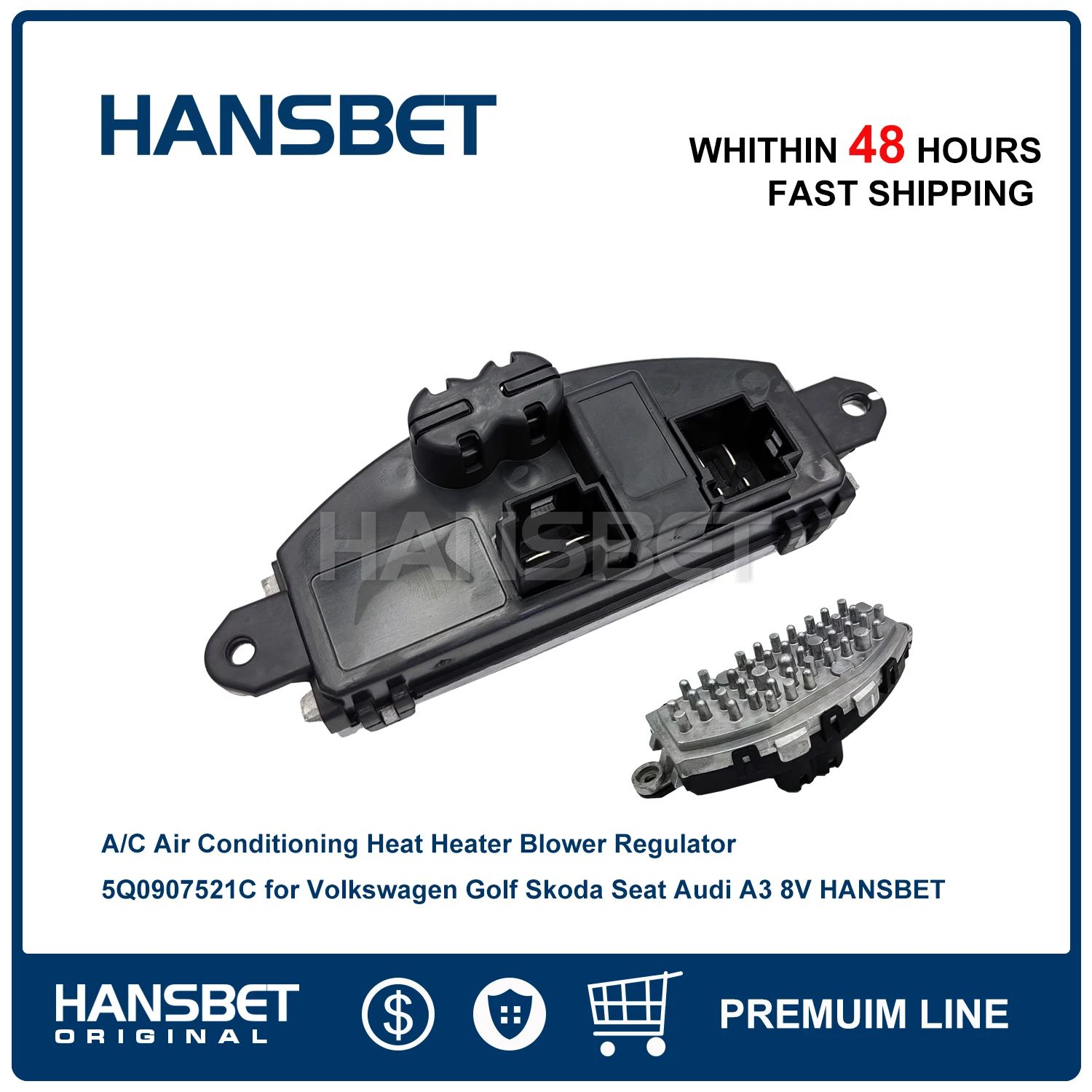 

A/C Air Conditioning Heat Heater Blower Regulator 5Q0907521C for Volkswagen Golf Audi A3 8V HANSBET