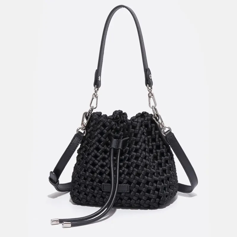 Crossbody Bag Fashion Canvas New Leisure Woven Handbag Bucket Shoulder Bags Evening Leather Trend Luxury Brand Designer Purse