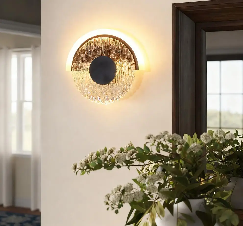 

Современный минималистичный светодиодный настенный светильник для гостиной, круглый настенный светильник для коридора, прикроватная декоративная лампа, внутреннее освещение для спальни