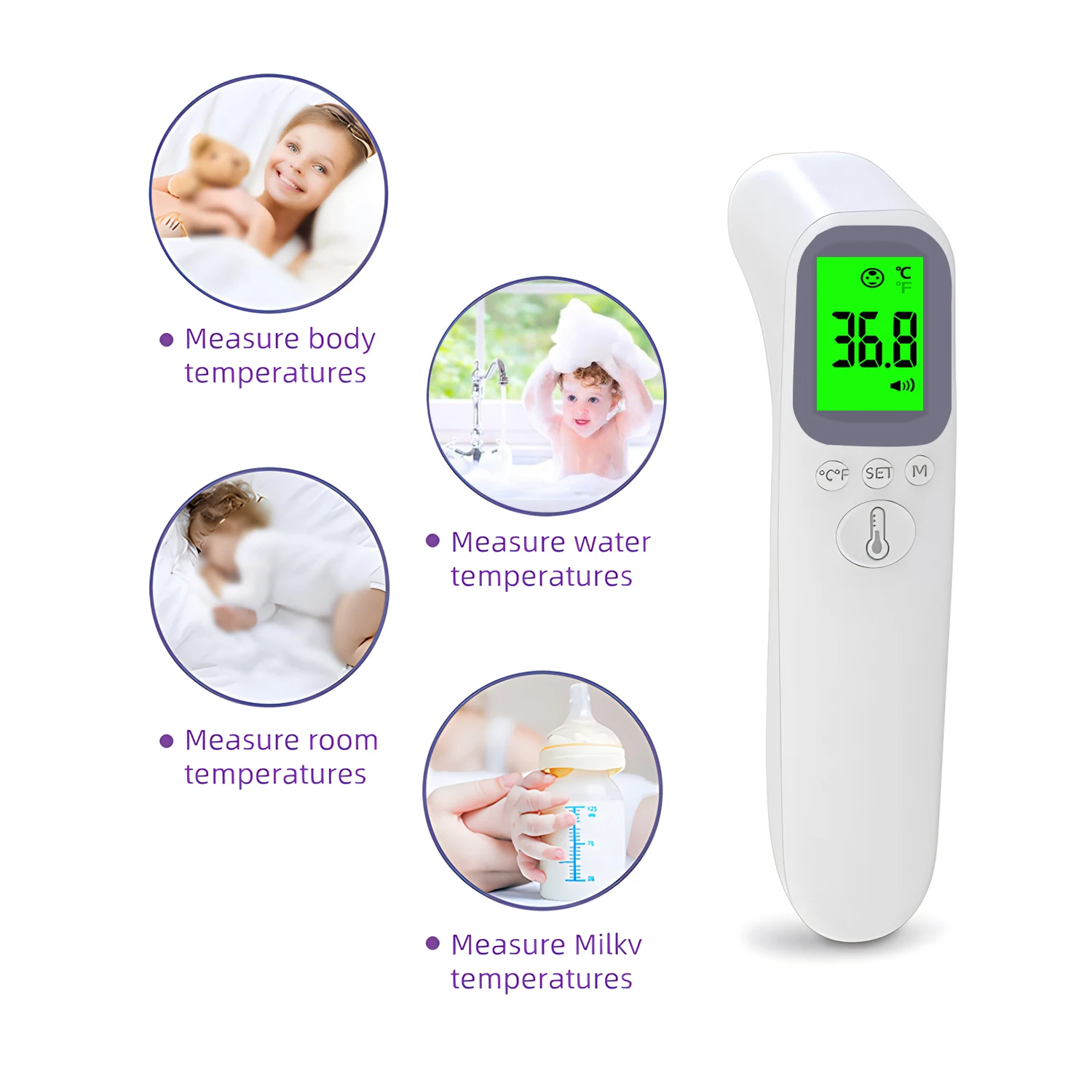 Infrared Digital Thermometer Forehead Body Fever Termometre Multi-function Non-contact Temperature Measurement Device