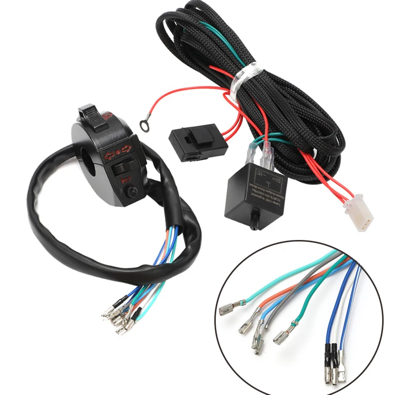 MOTORCYCLE INDICATOR WIRING LOOM HARNESS KIT 12 VOLT NO INDICATORS UNIVERSAL