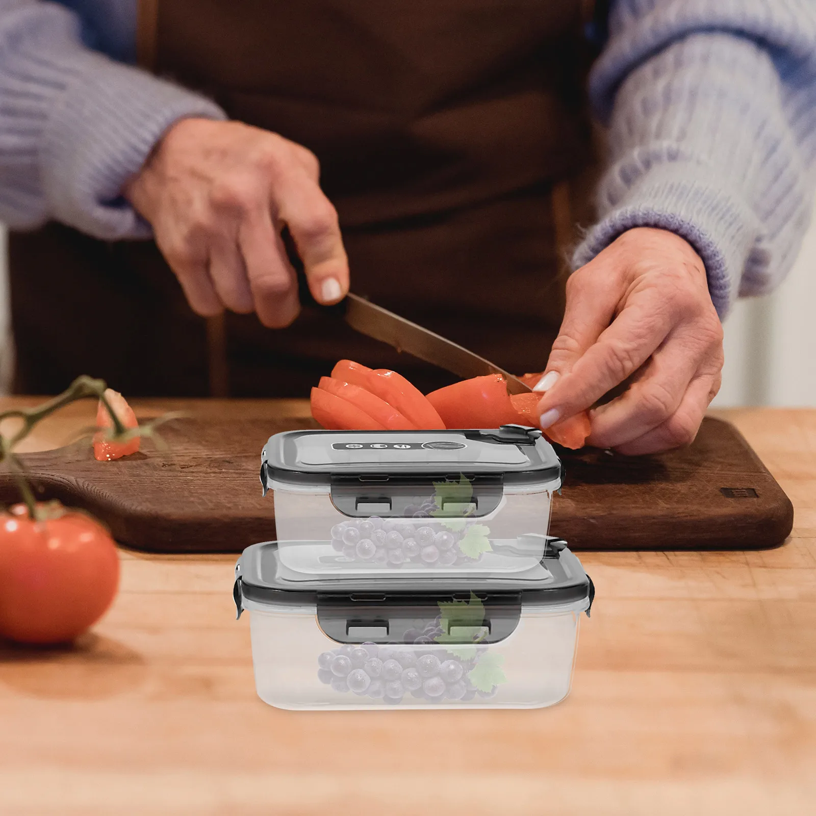 

3 Pcs 1.4L 2.5L 3.8L Food Storage Containers Airtight Grain Canister Plastic Kitchen Fridge Boxes Dry Fruit Vegetable