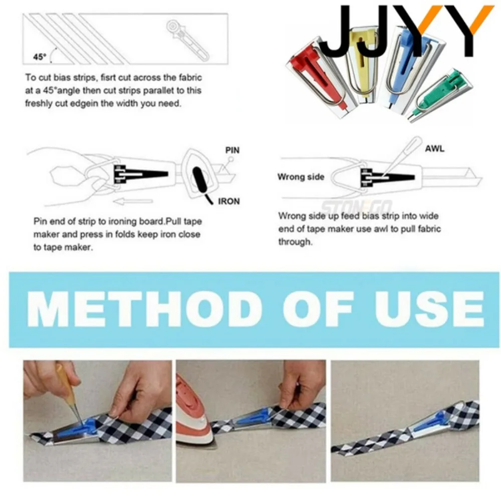 JJYY 6mm/12mm/18mm/25mm tkanina taśma diagonalna narzędzie do robienia bias wiążąca akcesoria do szycia