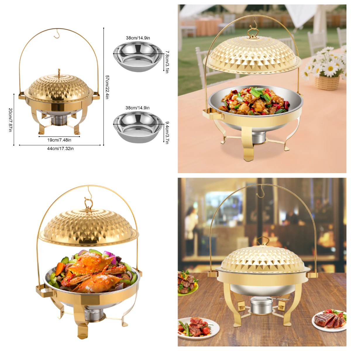 

Premium Diamond Hanging Lid Stove – Large Capacity, Retains Nutrients, Alcohol Fuel for Warm, Flavorful Family Dishes