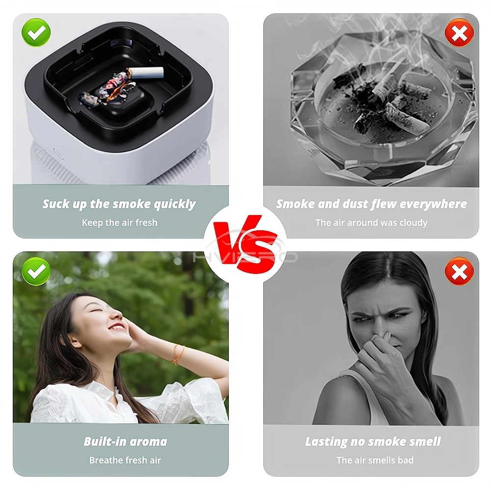 Ashtray Air Purifier Negative Ion creative Household Square Purifying Filter for Remove Odor Smoke  Aromatherapy Smokeles Reduce