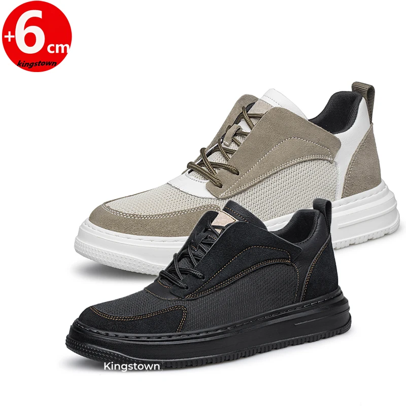 Chaussures de sport pour hommes, chaussures rehaussantes, talons augmentant la taille, rehausse de 6 cm, été, grandes tailles 36-47