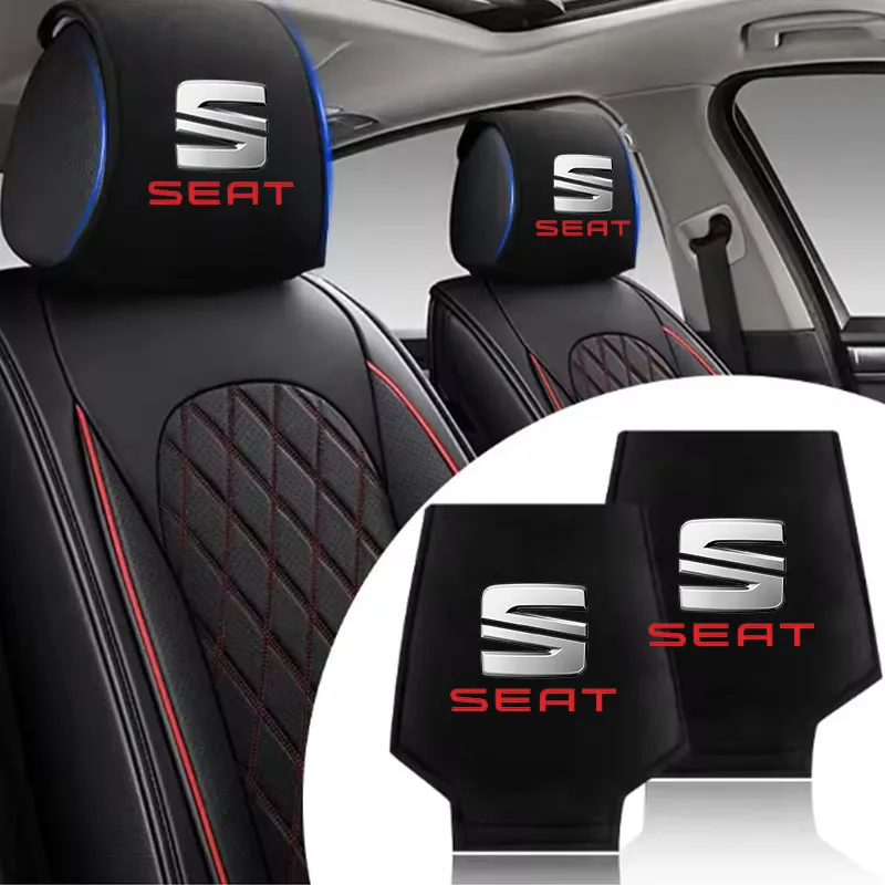 Cubierta antipolvo para reposacabezas de coche, tapa de asiento, funda de almohada para reposacabezas para Seat Leon Ibiza Alhambra Exeo Altea Arona Mii IBL, accesorios para coche