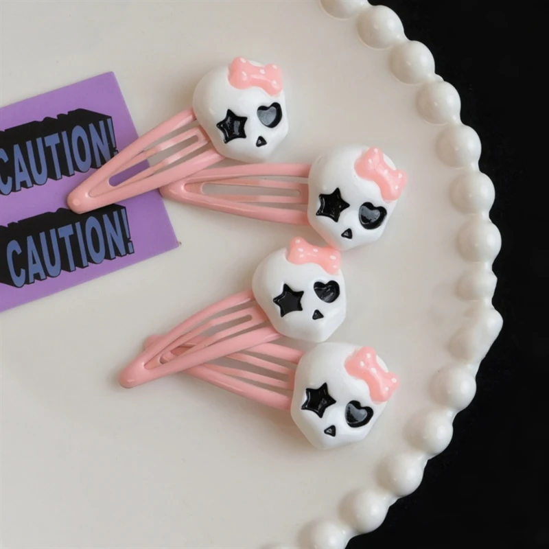 Delicate Cartoon Skull Hairpins Hot Girls Hair Clip Spring Summer Hair Clip for Woman Ponytail Side Hair Clip