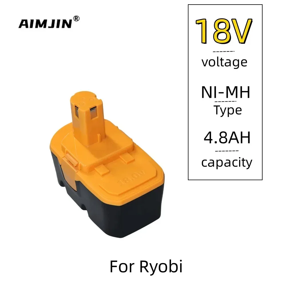 

Upgraded 18V 4800mAh Ni-Mh Replacement Battery for Ryobi 18V Battery One, Compatible with P100 P101 ABP1801 ABP1803 BPP1820