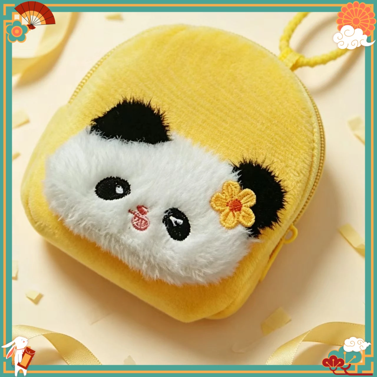 Cute Panda Plush Crossbody Bag, Soft Fluffy Coin Purse for Girls Daily Use
