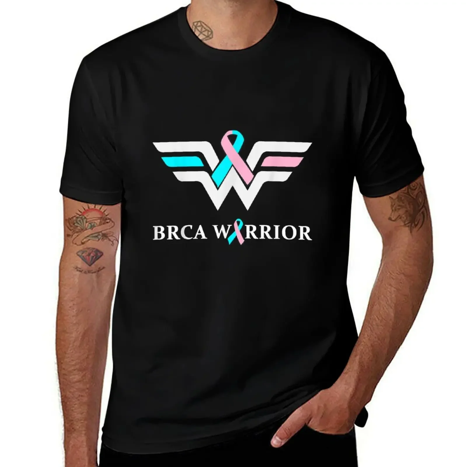 BRCA Warrior, breast cancer Awareness T-Shirt T-shirts man anime figures shirts graphic kawaii clothes t shirts for men pack