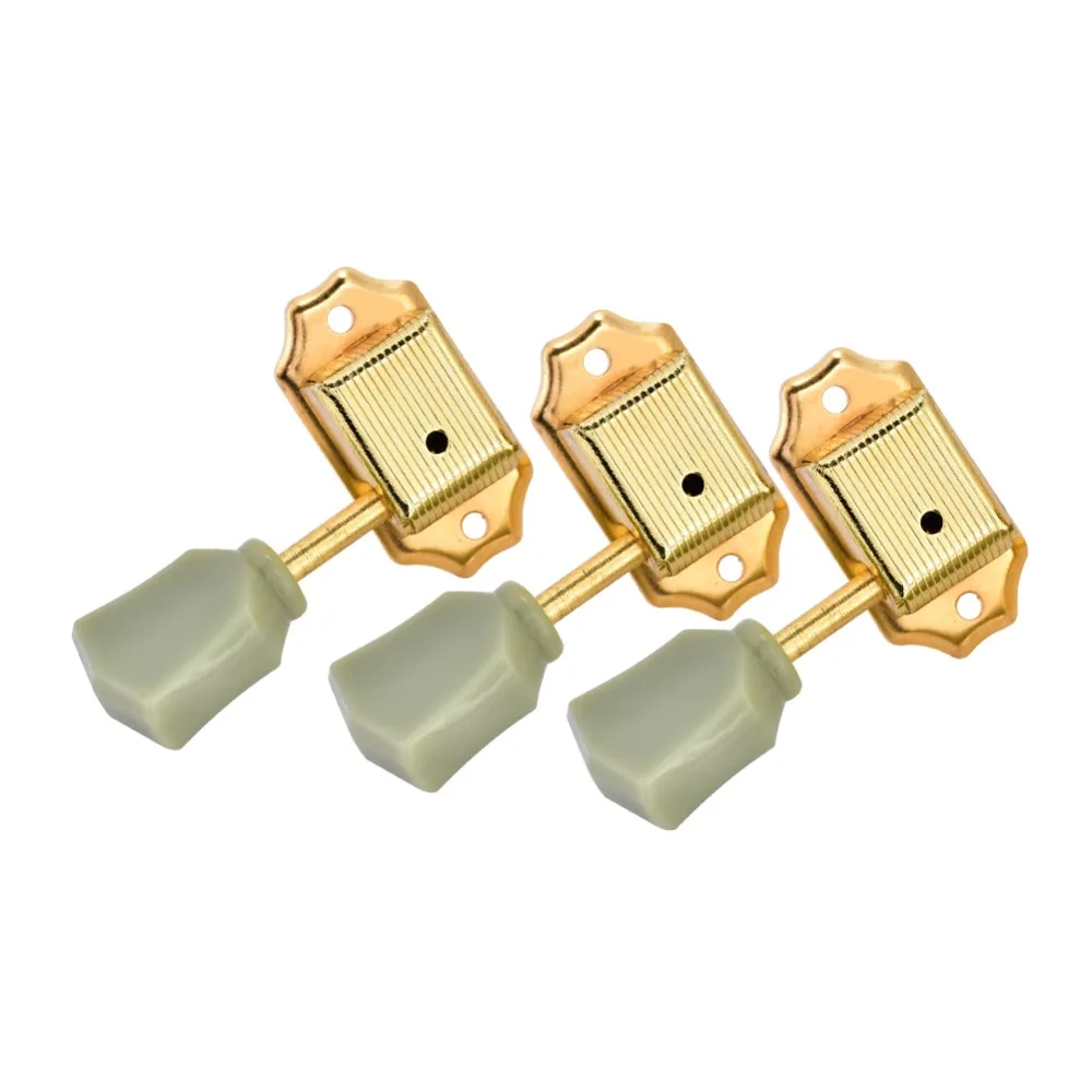 Fashion Metal And Plastic Guitar Tuning Pegs 3L3R Configuration Gold + Jade Color Machine Heads Tuning Pegs For Guitar