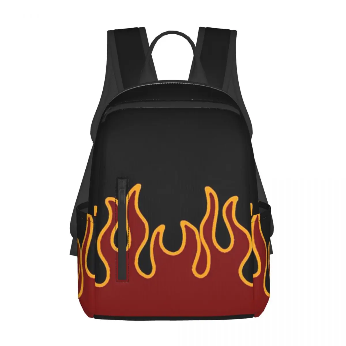 大きな炎の炎が燃えるバックパックデイパック大容量男の子女の子ブックバッグスクールバッグショルダーバッグ男性女性用
