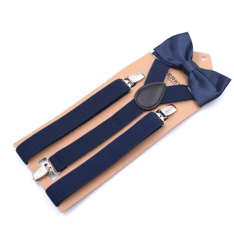 2.5x110ซม. soild สีสัน suspenders bowtie ชุด NICE โพลีเอสเตอร์ Charming Y-สายรัดประคองหลังผู้ใหญ่ผีเสื้อเข็มขัด Bow Tie ปรับ