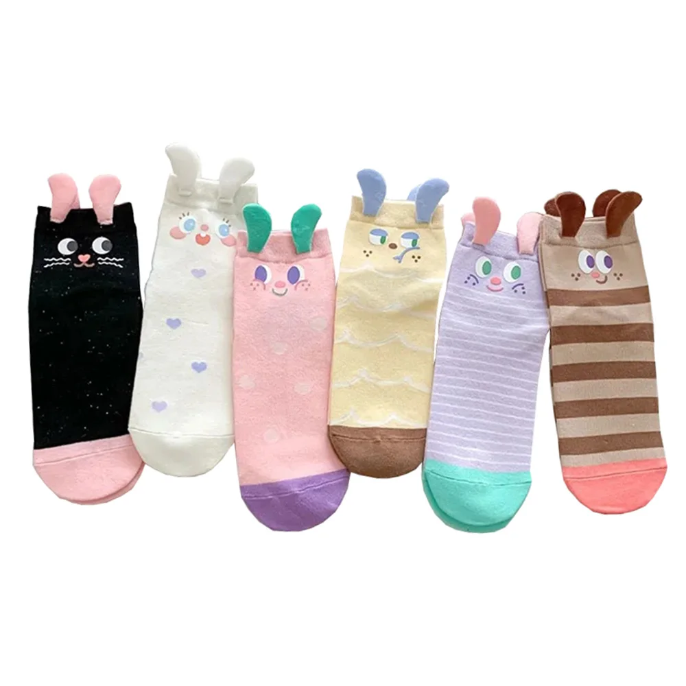 

2 Pair Kawaii Socks Women Funny Creative 3D Cartoon Ears Japanese Fashion Harajuku Lovers Street Style Female Socks Spring Summe