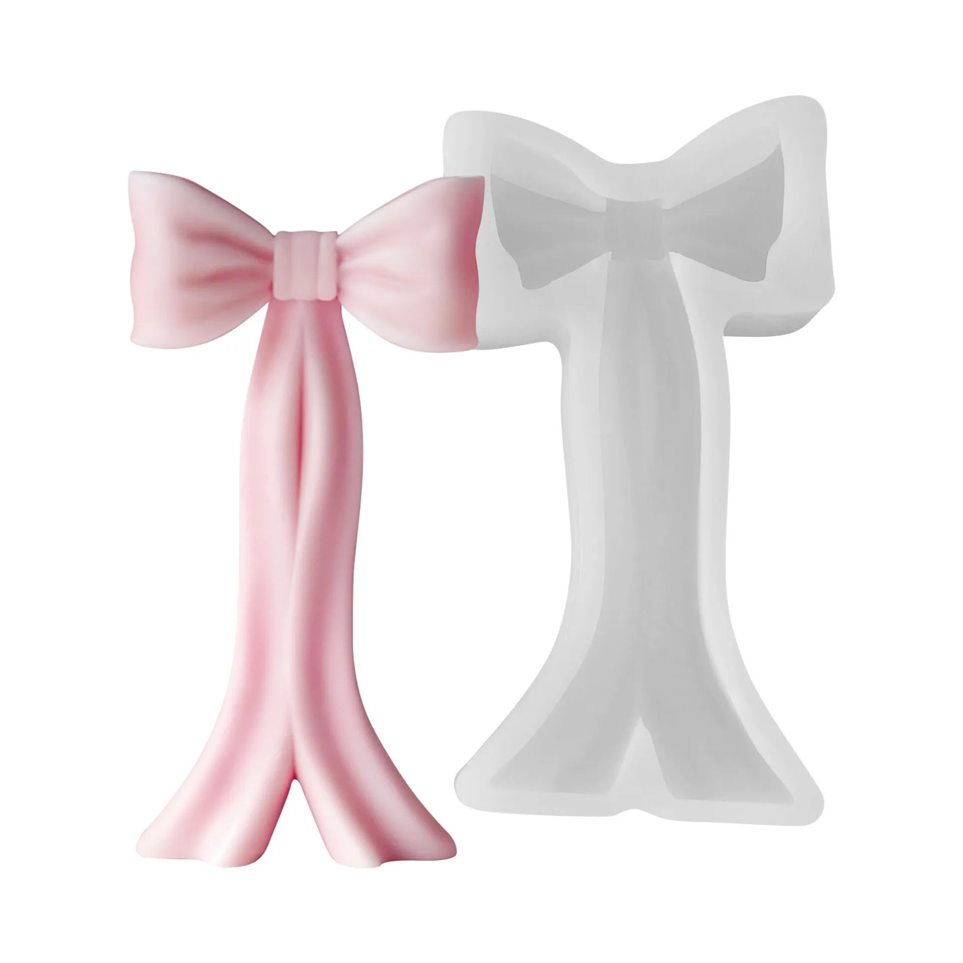 

Decoration Mold Bow Tie Candle Twisted Pillar Centerpiece Minimalist Aesthetic Decorative Candle Anniversary Romantic Table Lamp