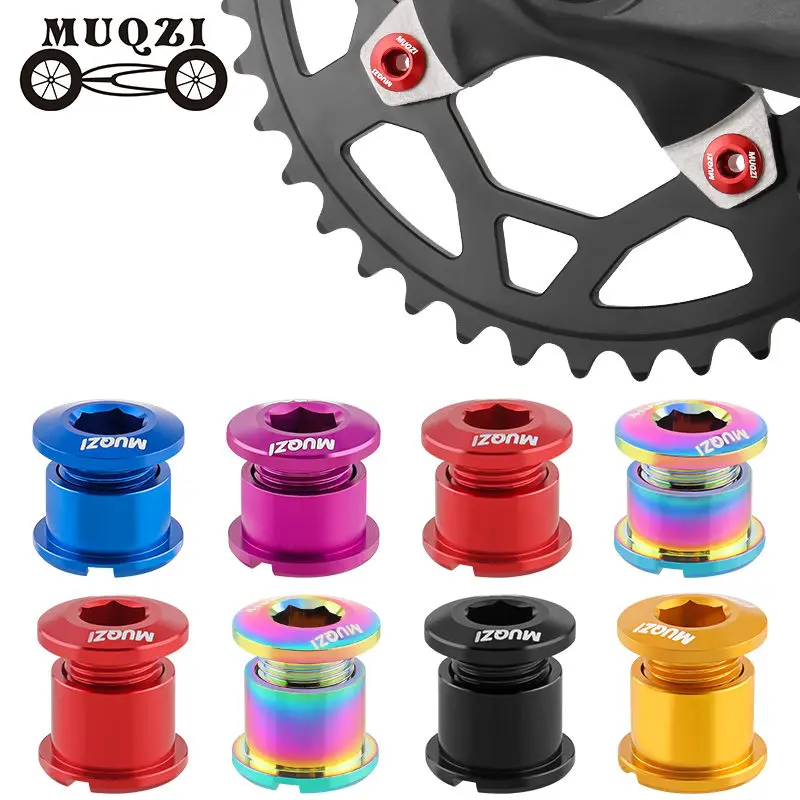 MUQZI 4/5PCS Chainring Bolts Single Double Chainring Screws Mountain Road MTB Bike Crank Bolts 6.5/8.5mm