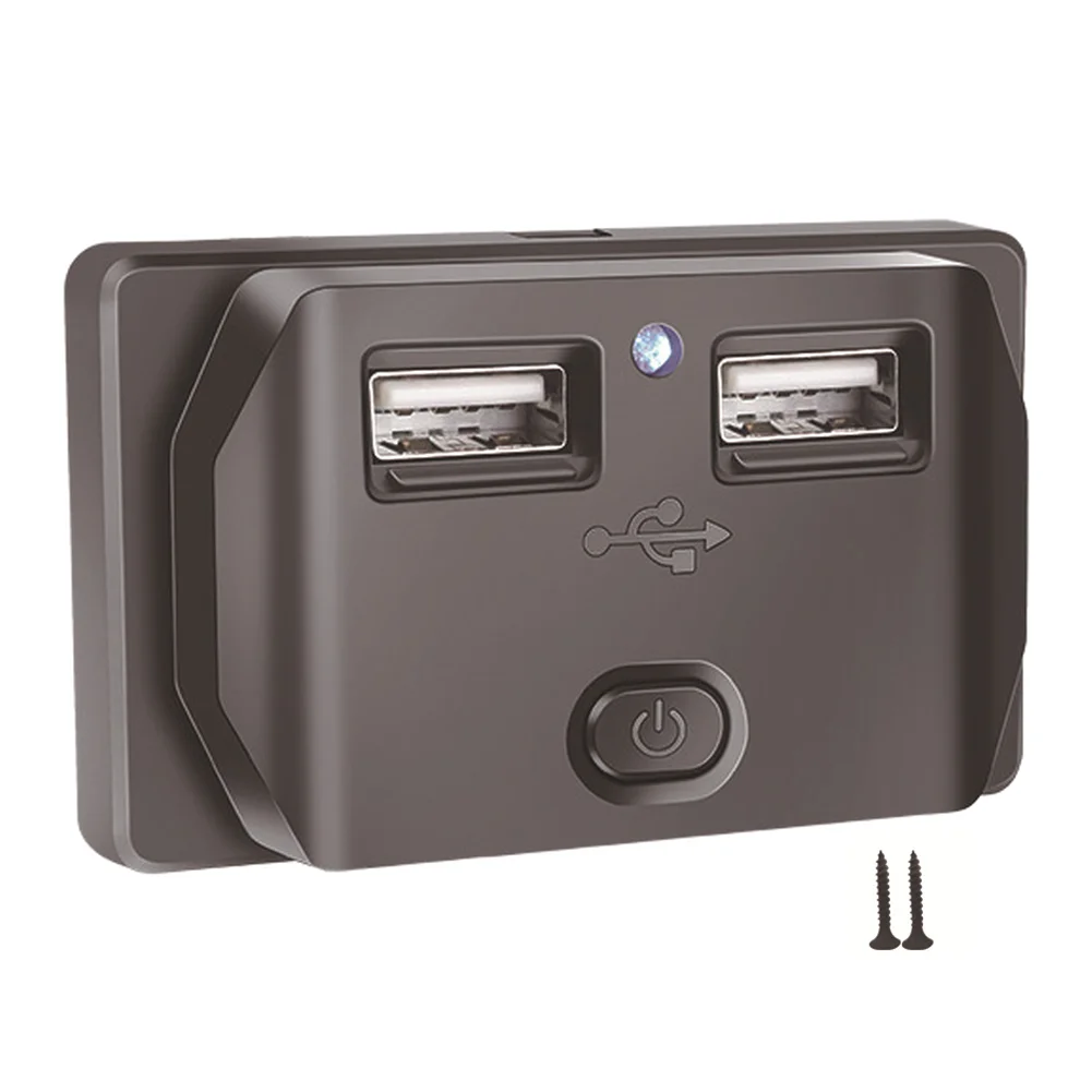 12V 24V Dual USB Outlet for RV Car Truck Boat Marine Van with On Off Switch Easy Install No Large Hole Required