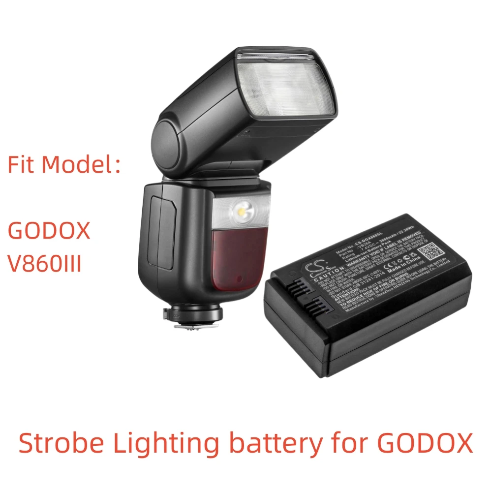 Li-ion battery for GODOX Strobe Lighting,7.4V,3000mAh,V860III,VB26A VB26B