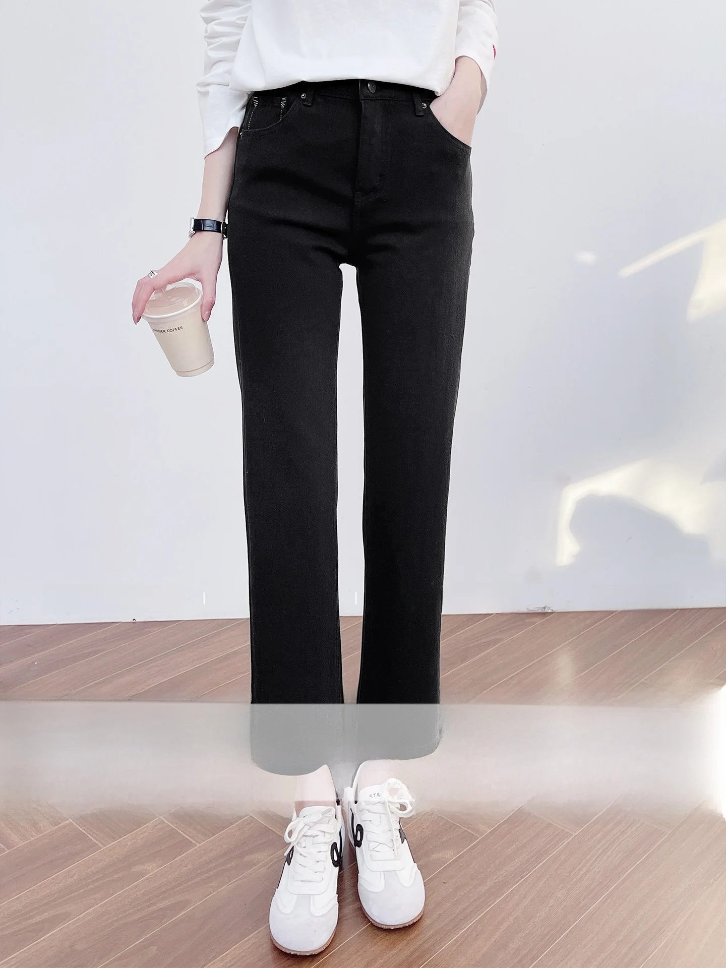 

Женские повседневные джинсы-карандаш из мягкого хлопка с высокой талией, вышивкой и эластичным поясом, новинка весны