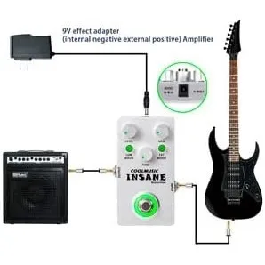 COOLMUSIC C-DI01 Analog Insane Distortion Guitar Bass Distortion Pedal