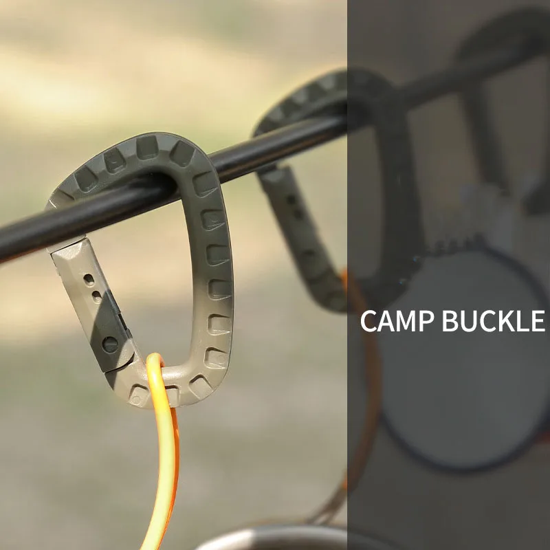 1pc Tactical Carabiner Lightweight Plastic D Rings Spring Snap Gear Clip Backpack Hanging Buckle Hook for Outdoor Hiking Camping