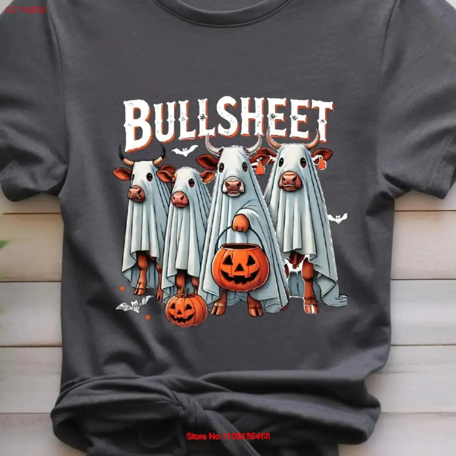 

Забавная футболка с изображением быка на Хэллоуин, призрачные коровы, любитель коровы, жуткий сезон, винтажная стираная мягкая уличная одежда, растягивающаяся