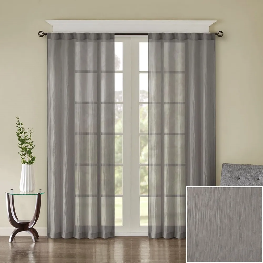 

Solid Crushed Curtain Panel Pair(2 Pcs Window Panels) blackout curtains luxury european curtains for living room