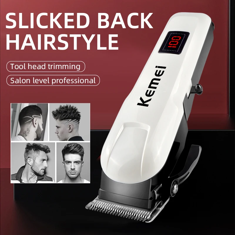 Kemei Professional Electric Hair Clipper Adjustable Electric Hair Clipper Men\'s Powerful Beard Rechargeable Hair Clipper KM-809A