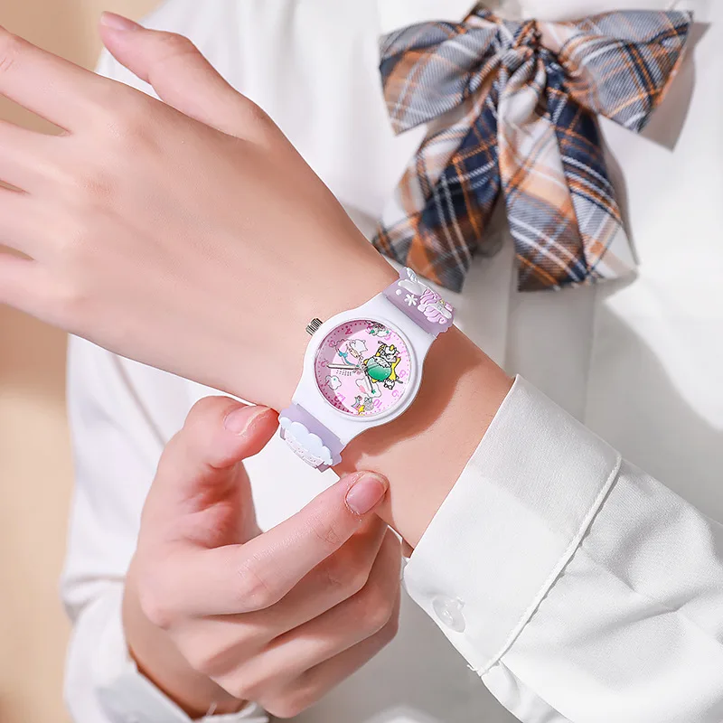 Sanrio 3D Pattern Child Wrist Watch Hellokitty Kuromi Cinnamorol Waterproof Quartz Watch Kawaii Silica Gel Wristwatch Kids Gifts