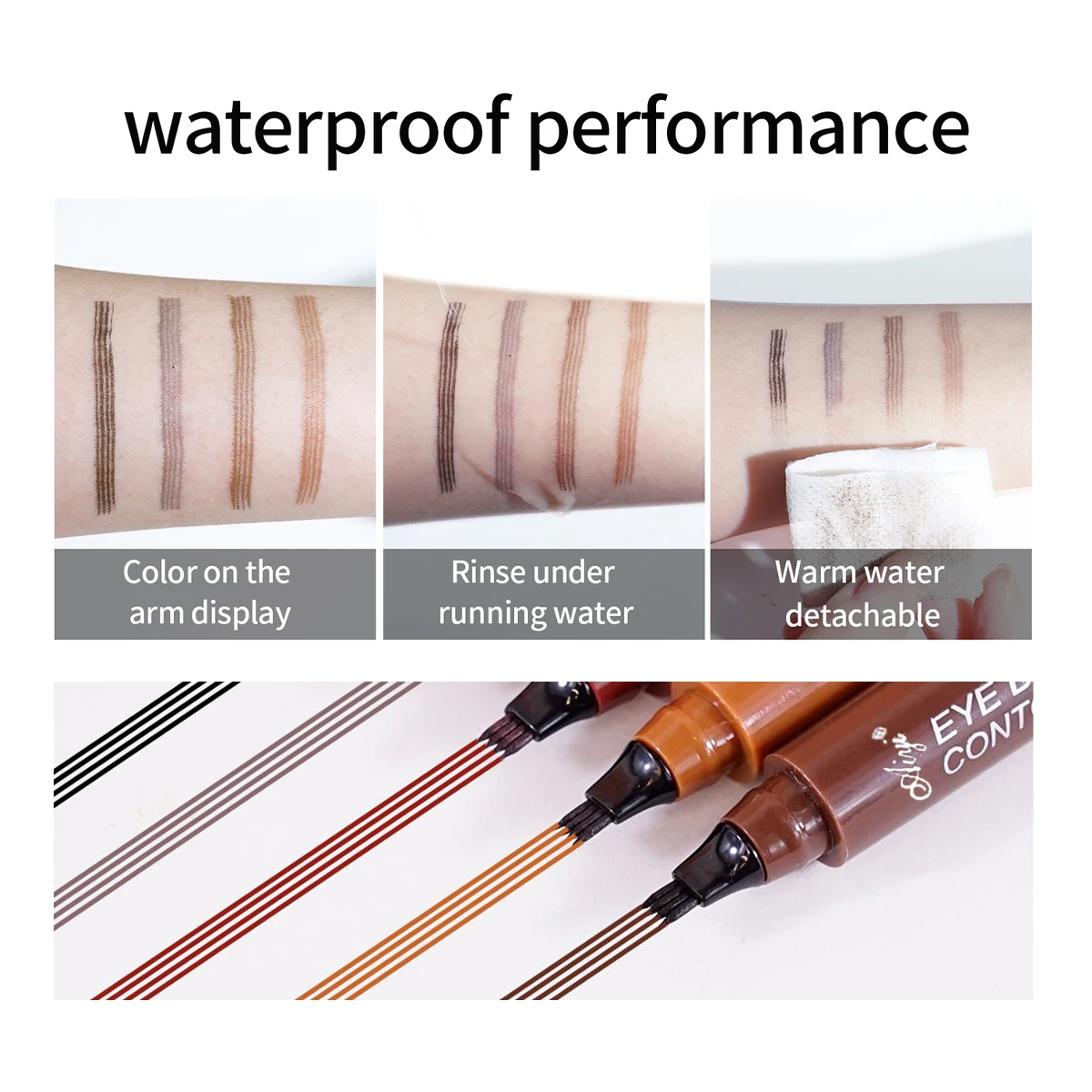 4 fork microblading eyebrow pencil waterproof eyebrow pencil natural long-lasting eyebrow makeup five colors