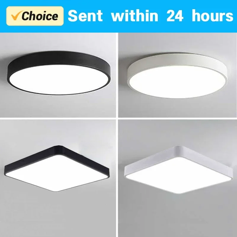 

Modern LED Ceiling Light for Living Room Bedroom Room Study Balcony Corridor Lamp Round Square Indoor Decor Lighting Fixture